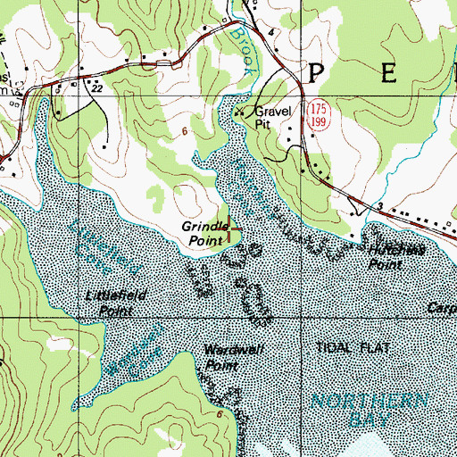 Topographic Map of Grindle Point, ME
