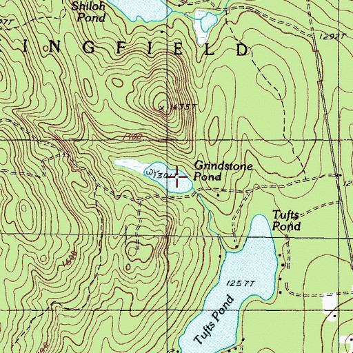 Topographic Map of Grindstone Pond, ME
