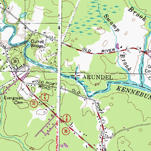 Topographic Map of Grist Mill Pond, ME