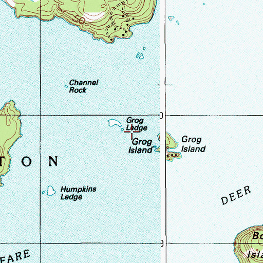 Topographic Map of Grog Ledge, ME