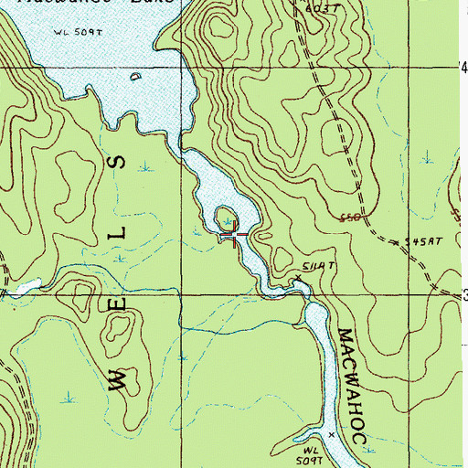 Topographic Map of Gross Brook, ME