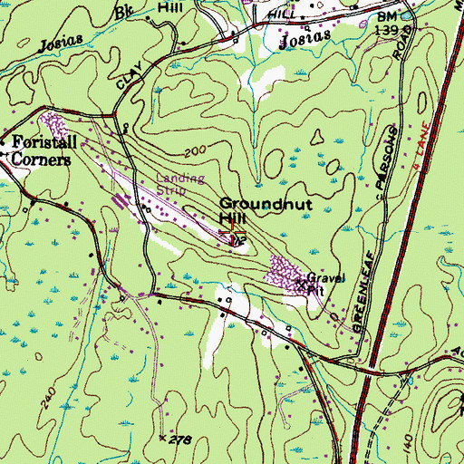 Topographic Map of Groundnut Hill, ME