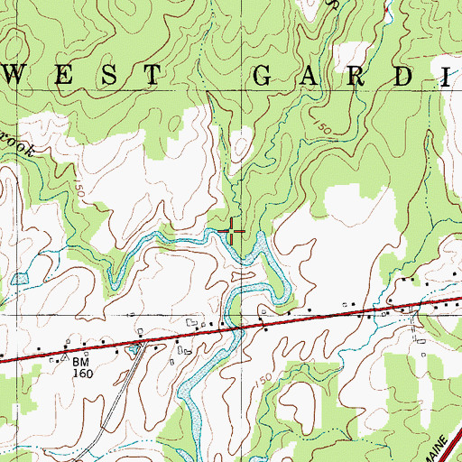 Topographic Map of Grover Brook, ME