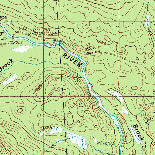 Topographic Map of Guernsey Brook, ME