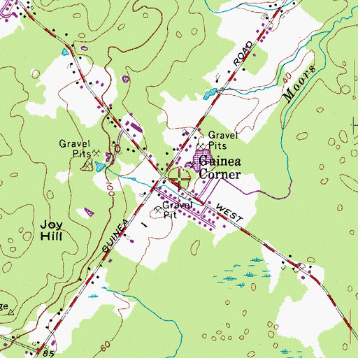 Topographic Map of Guinea Corner, ME