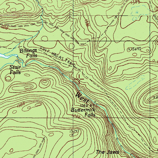 Topographic Map of Gulf Hagas Trail, ME
