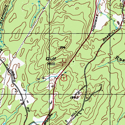 Topographic Map of Gulf Hill, ME