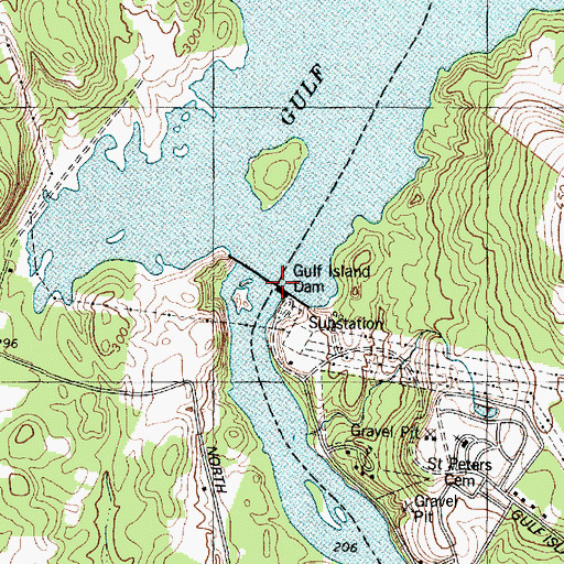 Topographic Map of Gulf Island Dam, ME