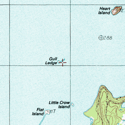 Topographic Map of Gull Ledge, ME