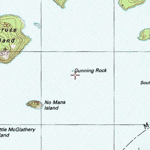 Topographic Map of Gunning Rock, ME