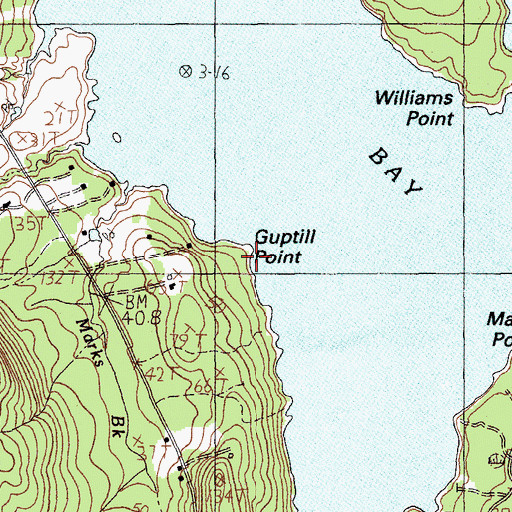 Topographic Map of Guptill Point, ME