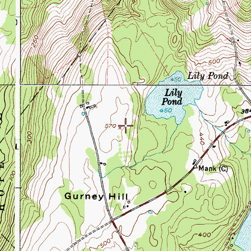 Topographic Map of Gurney Hill, ME