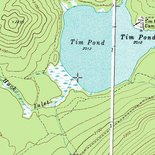 Topographic Map of Hack Inlet, ME