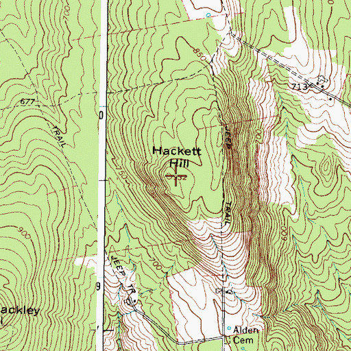 Topographic Map of Hackett Hill, ME