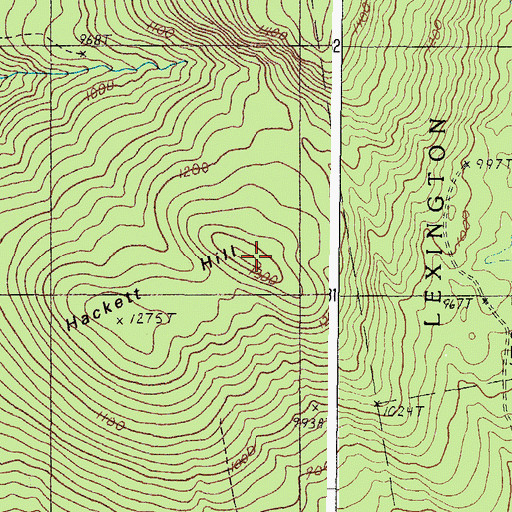 Topographic Map of Hackett Hill, ME
