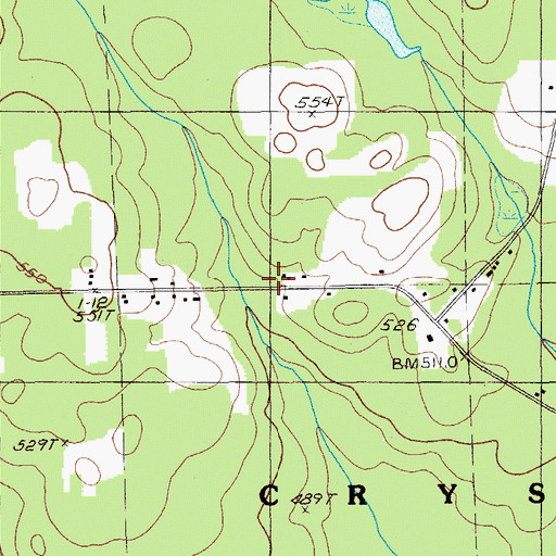 Topographic Map of Hackett School, ME