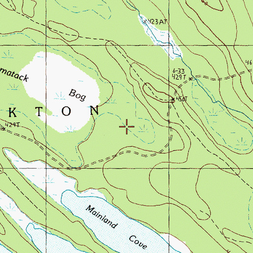 Topographic Map of Hackmatack Bog, ME
