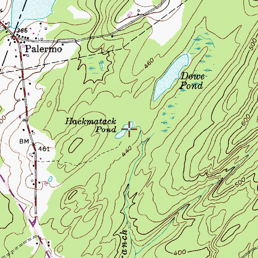 Topographic Map of Hackmatack Pond, ME