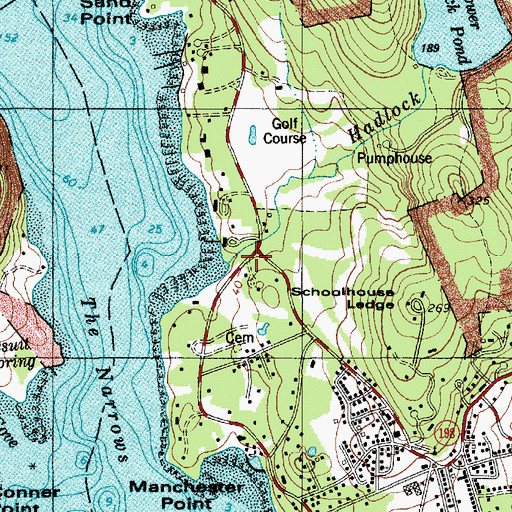 Topographic Map of Hadlock Brook, ME