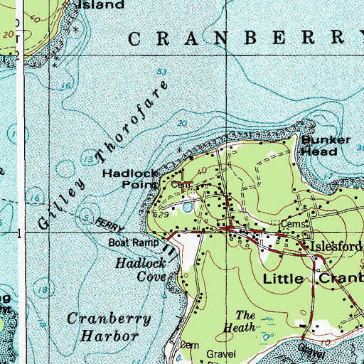 Topographic Map of Hadlock Point, ME