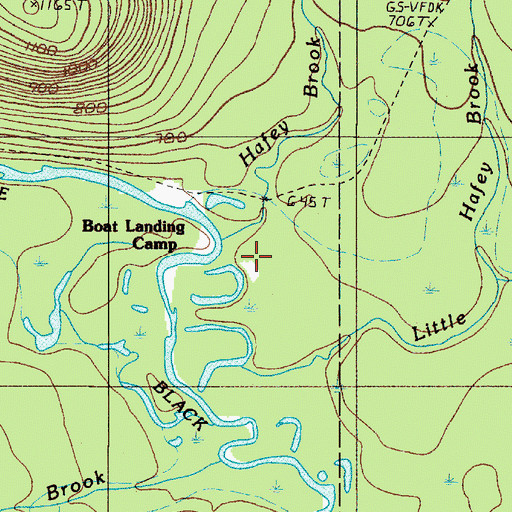 Topographic Map of Hafey Brook, ME
