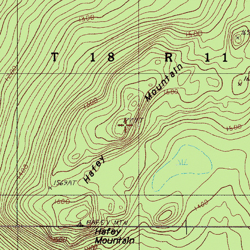Topographic Map of Hafey Mountain, ME