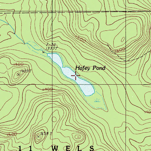 Topographic Map of Hafey Pond, ME