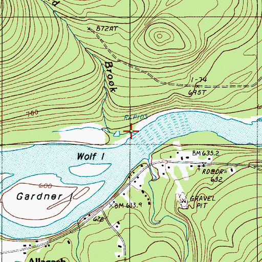 Topographic Map of Hafford Brook, ME
