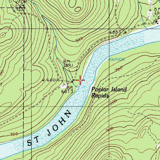 Topographic Map of Hafford Brook, ME