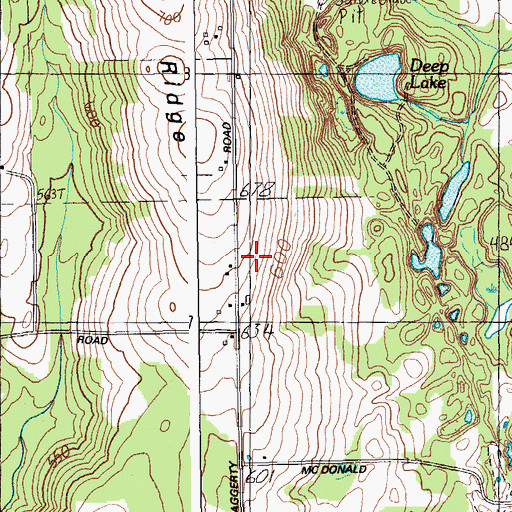 Topographic Map of Haggerty School, ME
