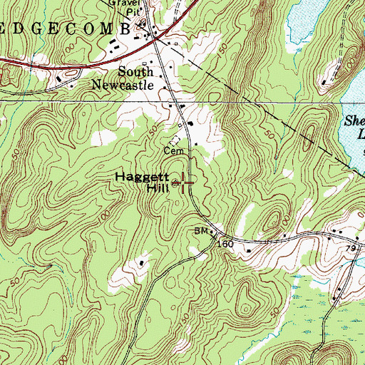 Topographic Map of Haggett Hill, ME