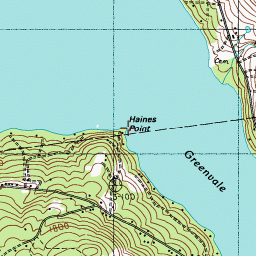 Topographic Map of Haines Point, ME