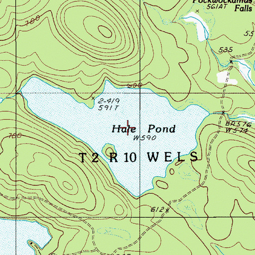 Topographic Map of Hale Pond, ME