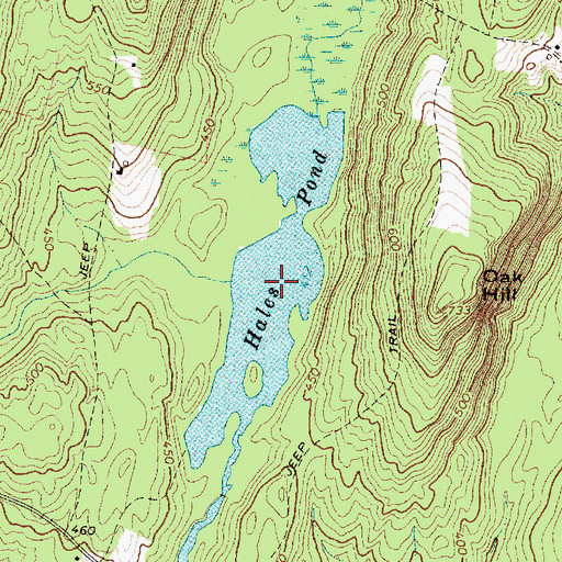 Topographic Map of Hales Pond, ME