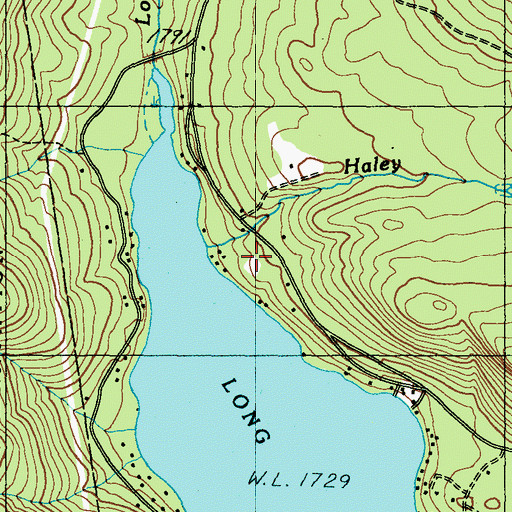 Topographic Map of Haley Brook, ME