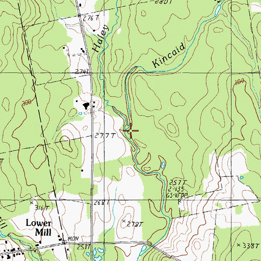 Topographic Map of Haley Brook, ME