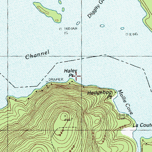 Topographic Map of Haley Point, ME