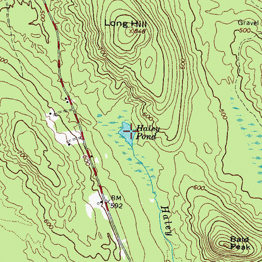 Topographic Map of Haley Pond, ME