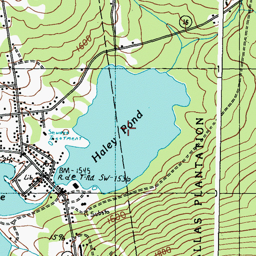 Topographic Map of Haley Pond, ME