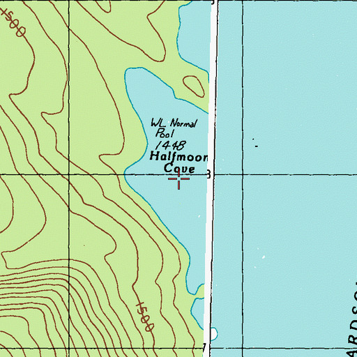 Topographic Map of Halfmoon Cove, ME