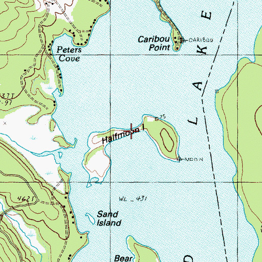 Topographic Map of Halfmoon Island, ME