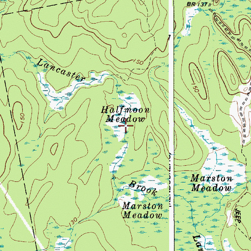 Topographic Map of Halfmoon Meadow, ME