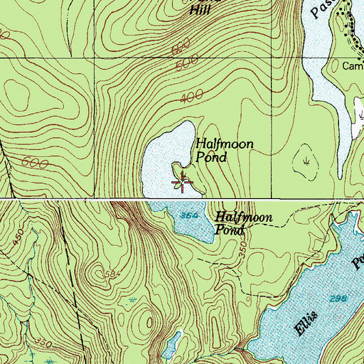 Topographic Map of Halfmoon Pond, ME