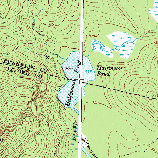 Topographic Map of Halfmoon Pond, ME