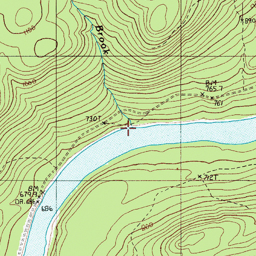 Topographic Map of Halfway Brook, ME