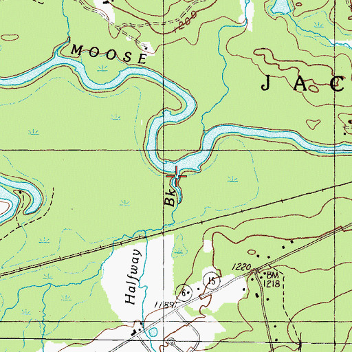 Topographic Map of Halfway Brook, ME