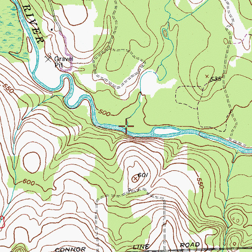 Topographic Map of Halfway Brook, ME