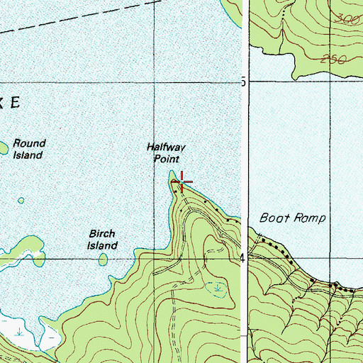 Topographic Map of Halfway Point, ME