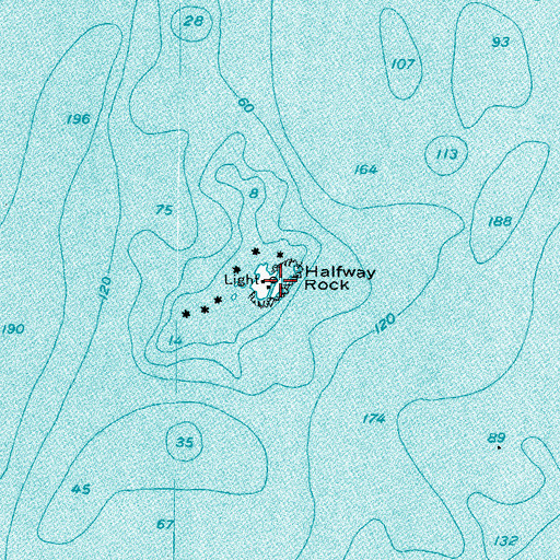 Topographic Map of Halfway Rock, ME