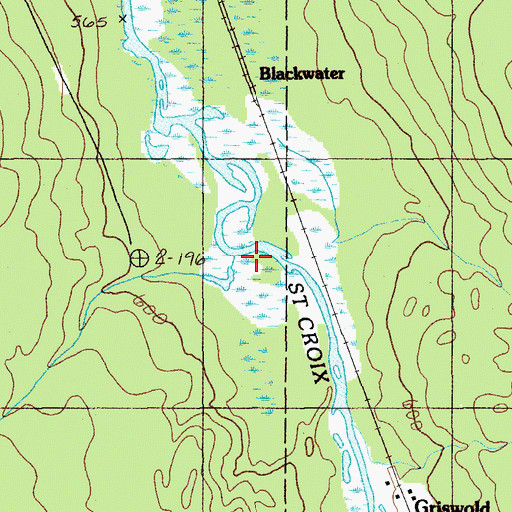 Topographic Map of Hall Brook, ME
